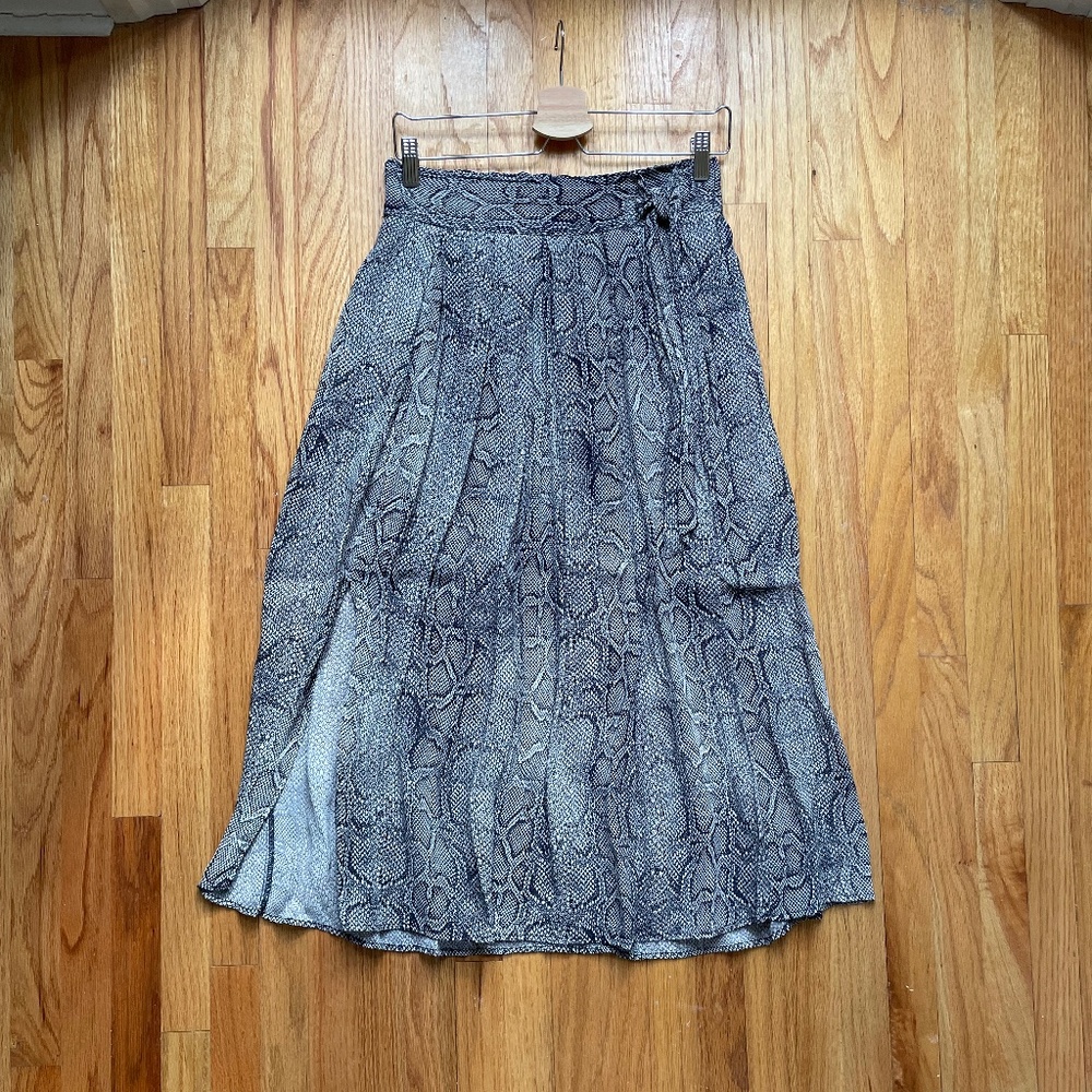Anthropologie Snake Print Midi Skirt